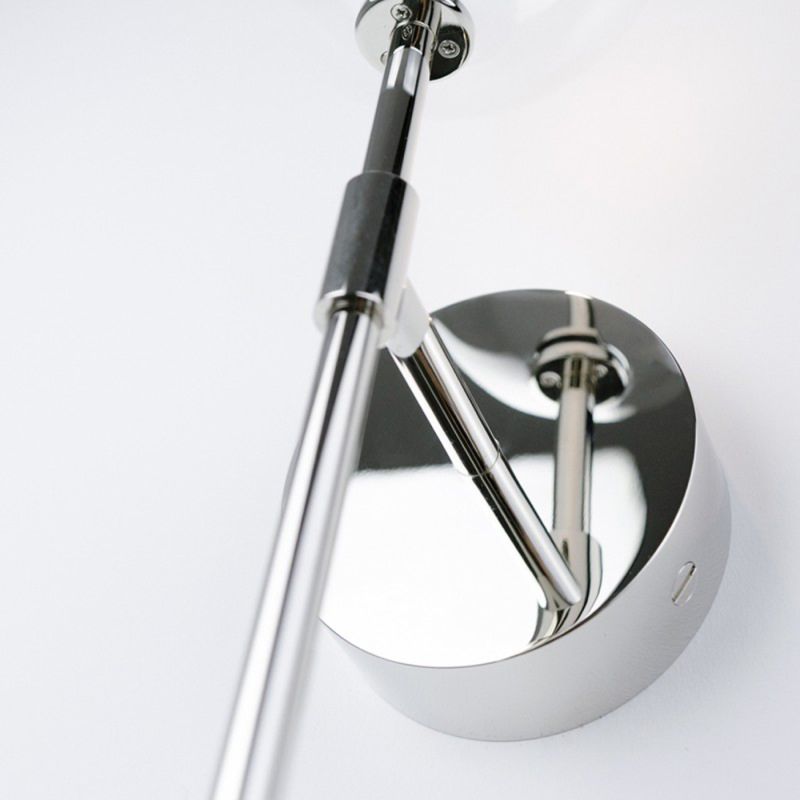 Schwung Dawn Single Polished Nickel Transparent Globe Wall Light